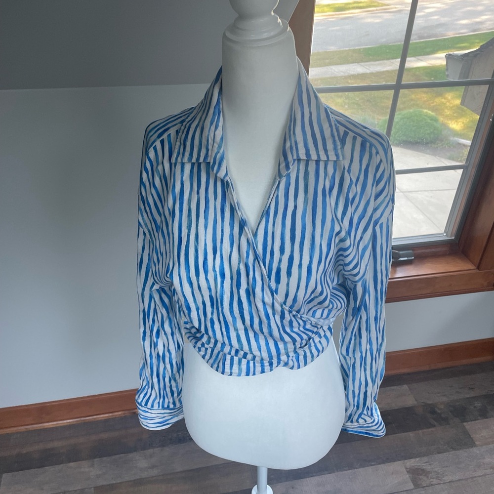 Zara long sleeve wrap top